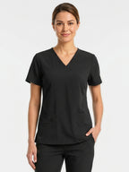 Tokyo Womens Scrub Top - Black