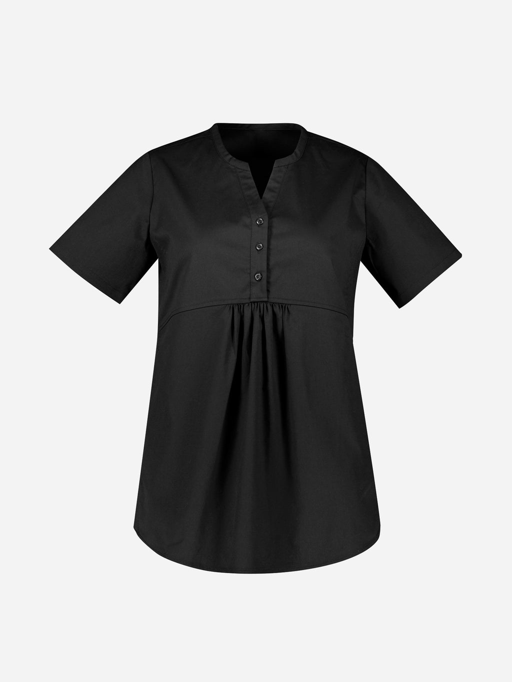 Rose Womens Tunic Scrub Top - Black back