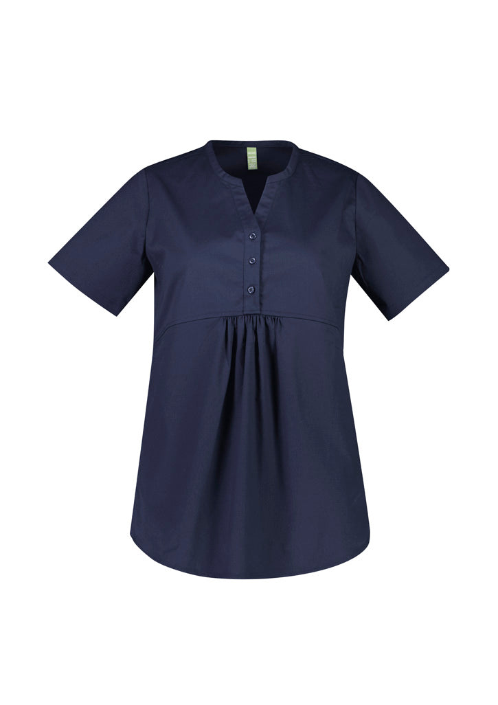 Rose Womens Tunic Scrub Top - Midnight Navy back