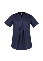 Rose Womens Tunic Scrub Top - Midnight Navy back