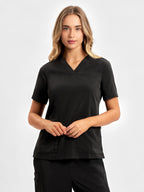 Avery Womens V-Neck Scrub Top - Black