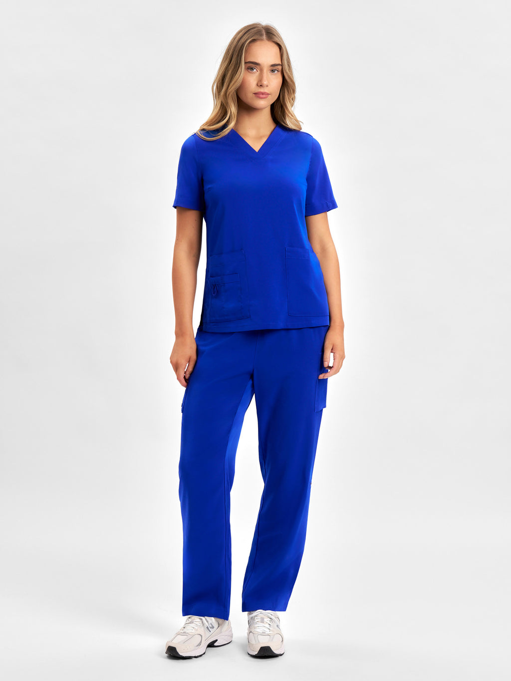 Avery Womens V-Neck Scrub Top - Electric Blue back