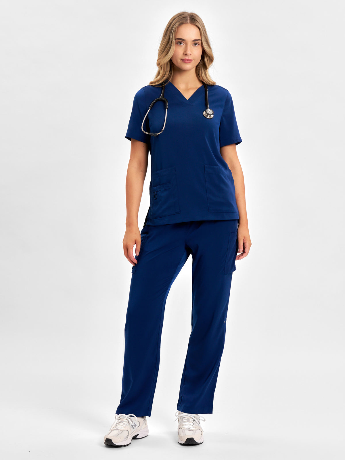 Avery Womens V-Neck Scrub Top - Navy back