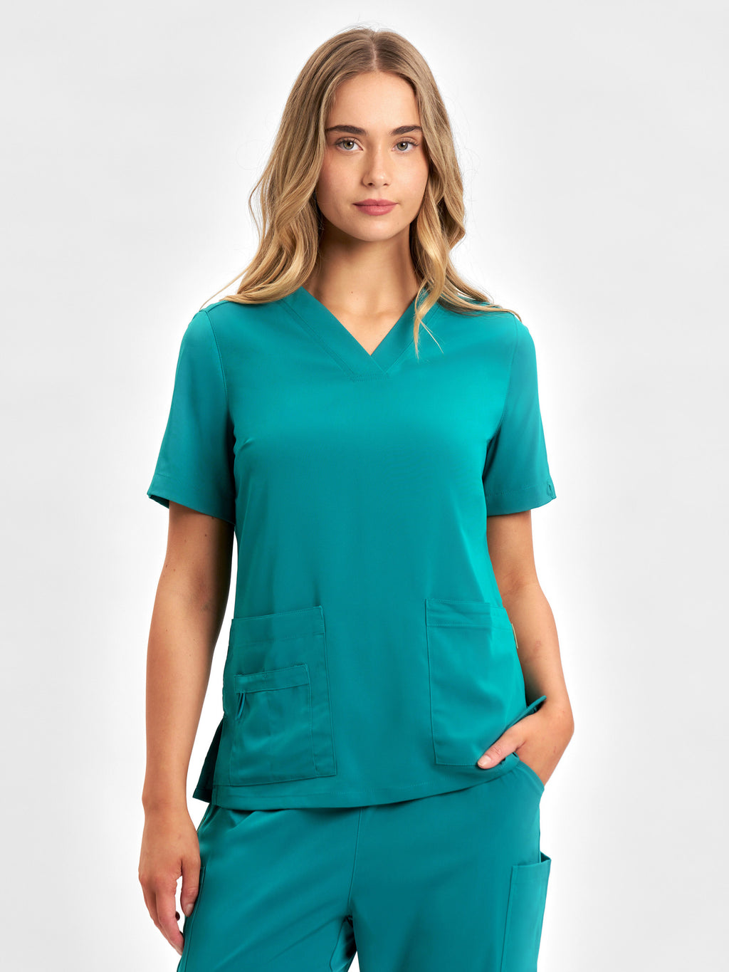 Avery Womens V-Neck Scrub Top - Teal