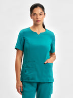 Avery Womens Round Neck Scrub Top - Teal