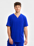 Avery Mens V-Neck Scrub Top - Electric Blue