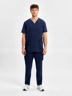 Avery Mens V-Neck Scrub Top - Midnight Navy back