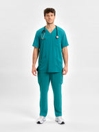 Avery Mens V-Neck Scrub Top - Teal back