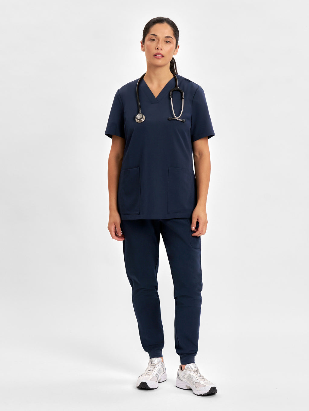 Pulse Womens V-Neck Scrub Top - Midnight Navy back