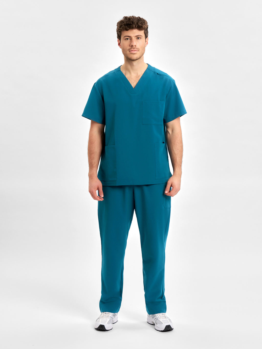 Pulse Unisex V-Neck Scrub Top - Caribbean Blue back