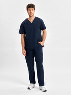 Pulse Unisex V-Neck Scrub Top - Midnight Navy back