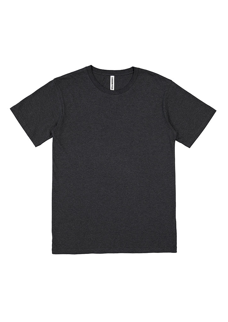 Basis Mens Short Sleeve Tee - Charcoal Marle back