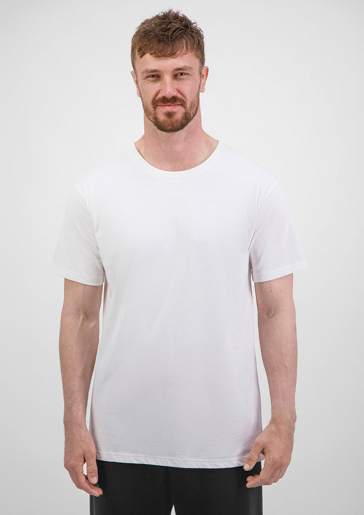 Basis Mens Short Sleeve Tee - Ecru