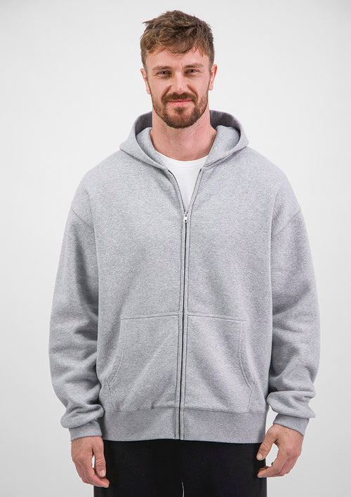 Everyday Mens Zip Hoodie - Grey Marle