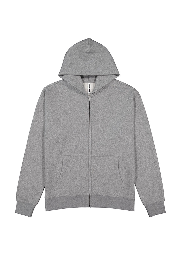 Everyday Mens Zip Hoodie - Grey Marle back