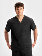 Classic Unisex Scrub Top - Black