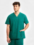 Classic Unisex Scrub Top - Hunter Green