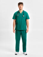 Classic Unisex Scrub Top - Hunter Green back