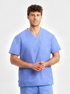 Classic Unisex Scrub Top - Mid Blue