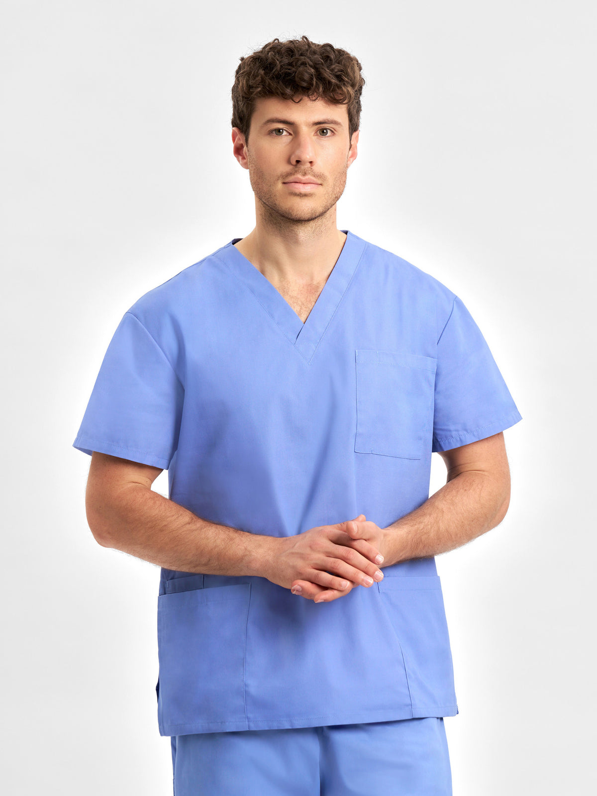 Classic Unisex Scrub Top - Mid Blue
