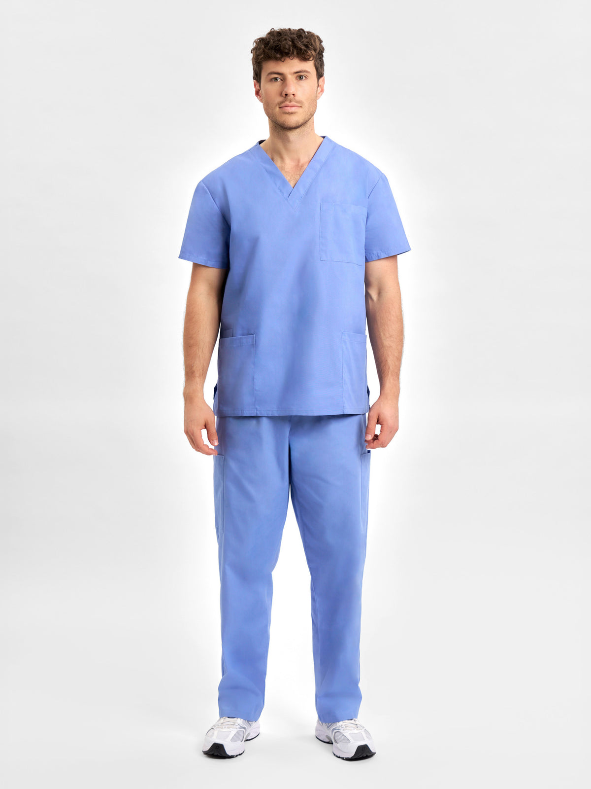 Classic Unisex Scrub Top - Mid Blue back