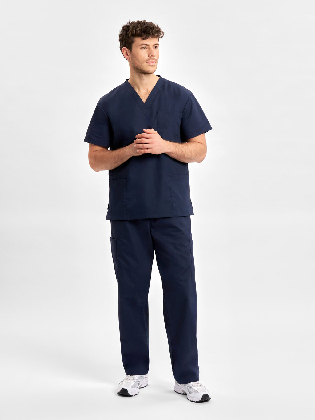 Classic Unisex Scrub Top - Navy back