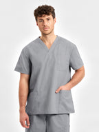Classic Unisex Scrub Top - Pewter