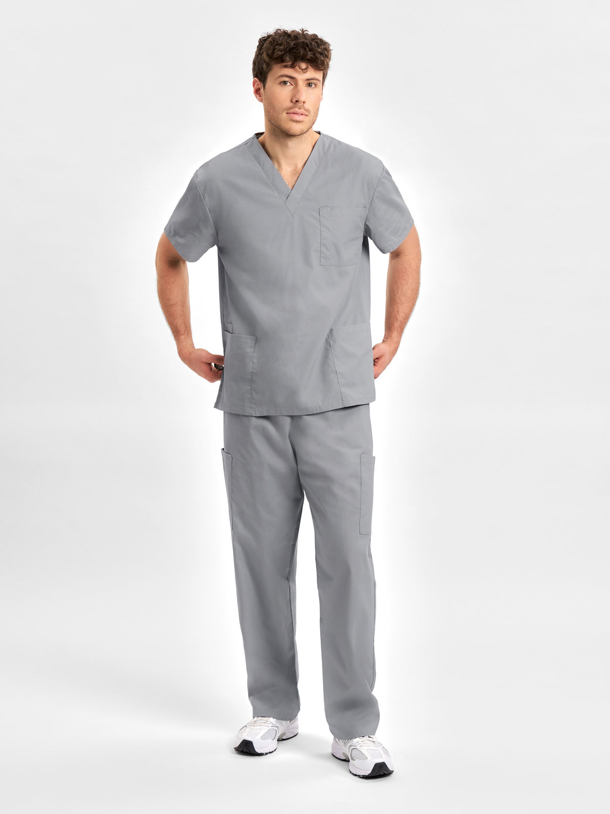 Classic Unisex Scrub Top - Pewter back