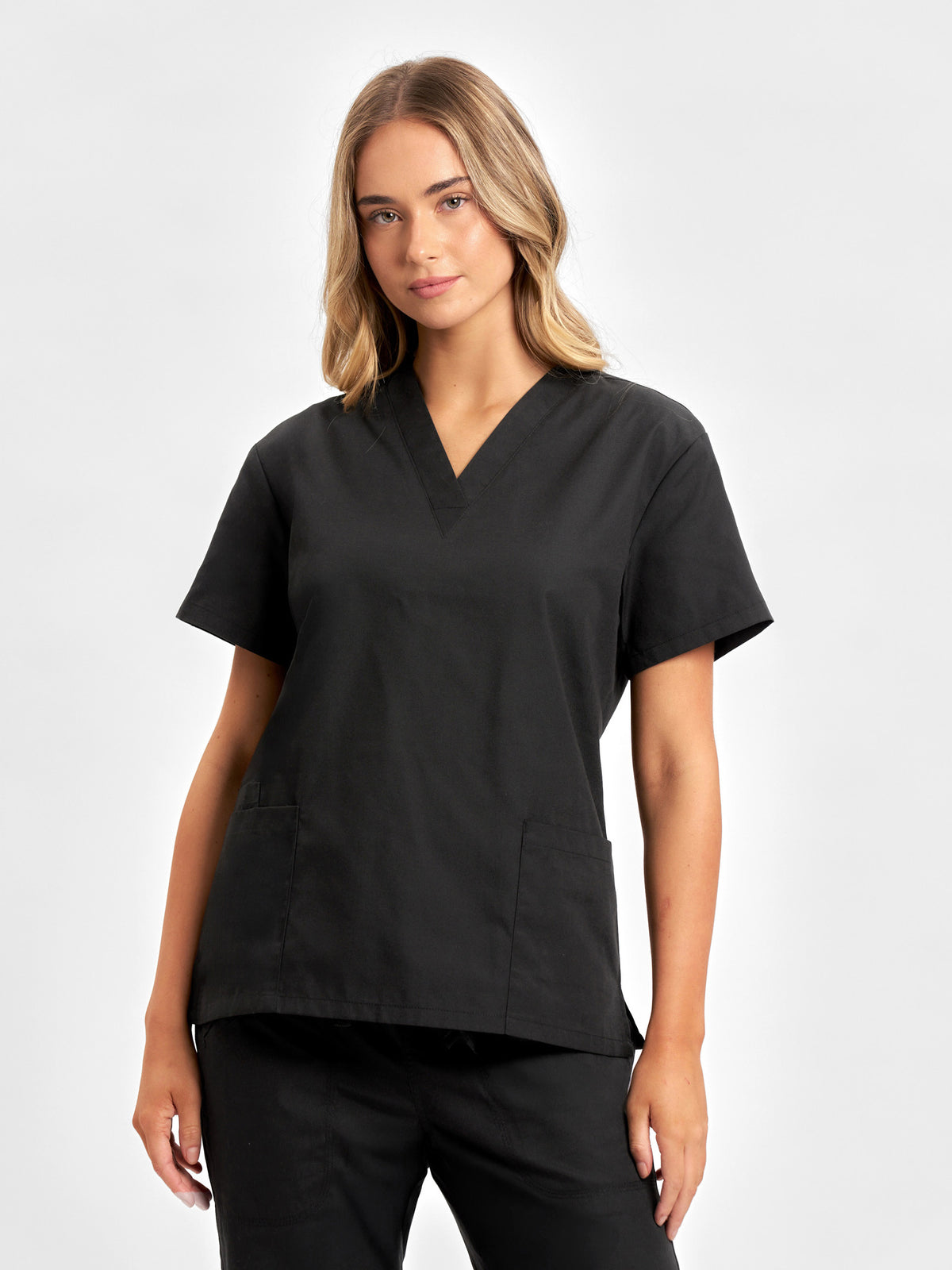 Classic Womens Scrub Top - Black