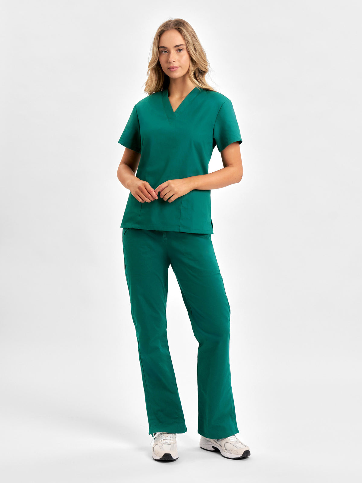 Classic Womens Scrub Top - Hunter Green back