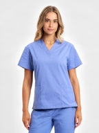 Classic Womens Scrub Top - Mid Blue
