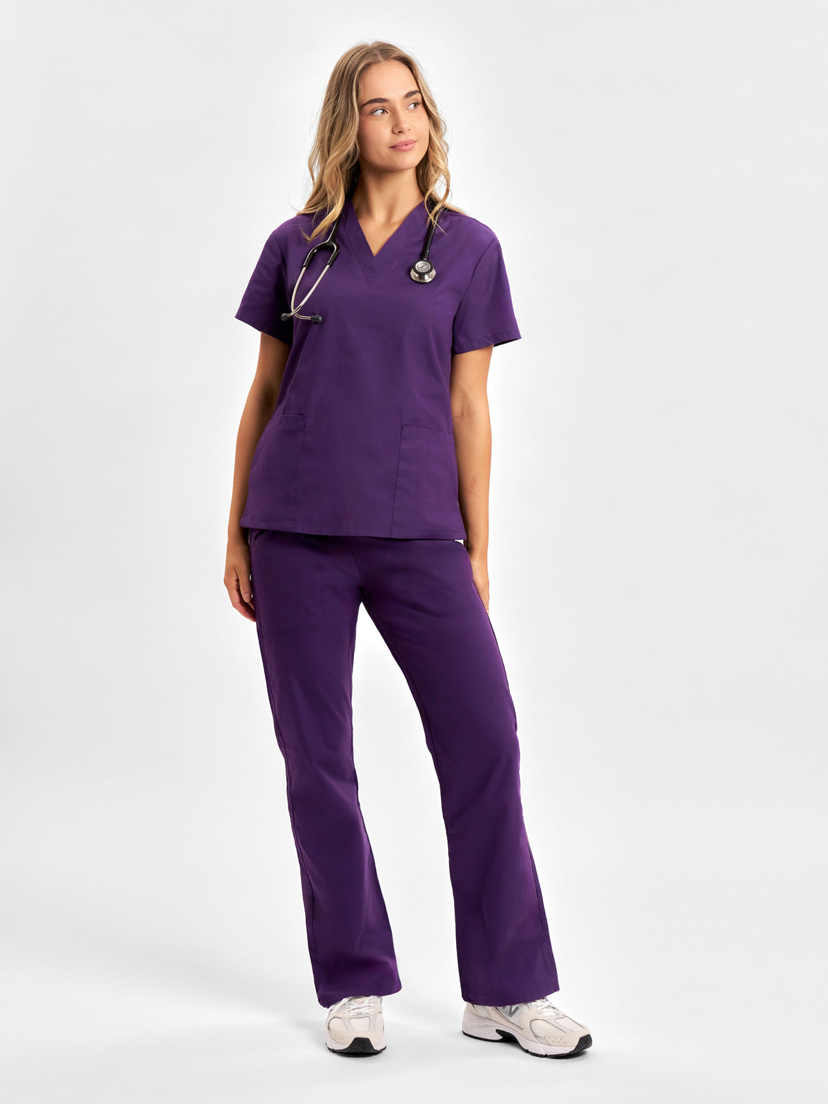 Classic Womens Scrub Top - Purple back