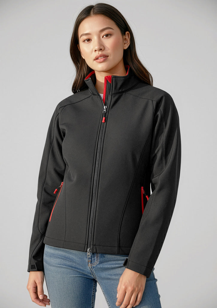 Womens Geneva Jacket - CAFEWEAR NZ - Black/Red / S