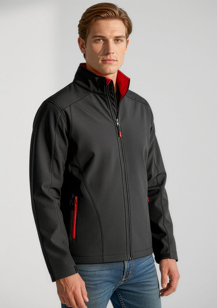 Mens Geneva Jacket - CAFEWEAR NZ - Black/Red / S