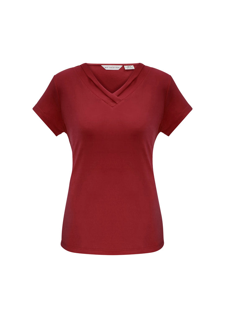 Womens Lana Short Sleeve Top - CAFEWEAR NZ - Cherry / 6