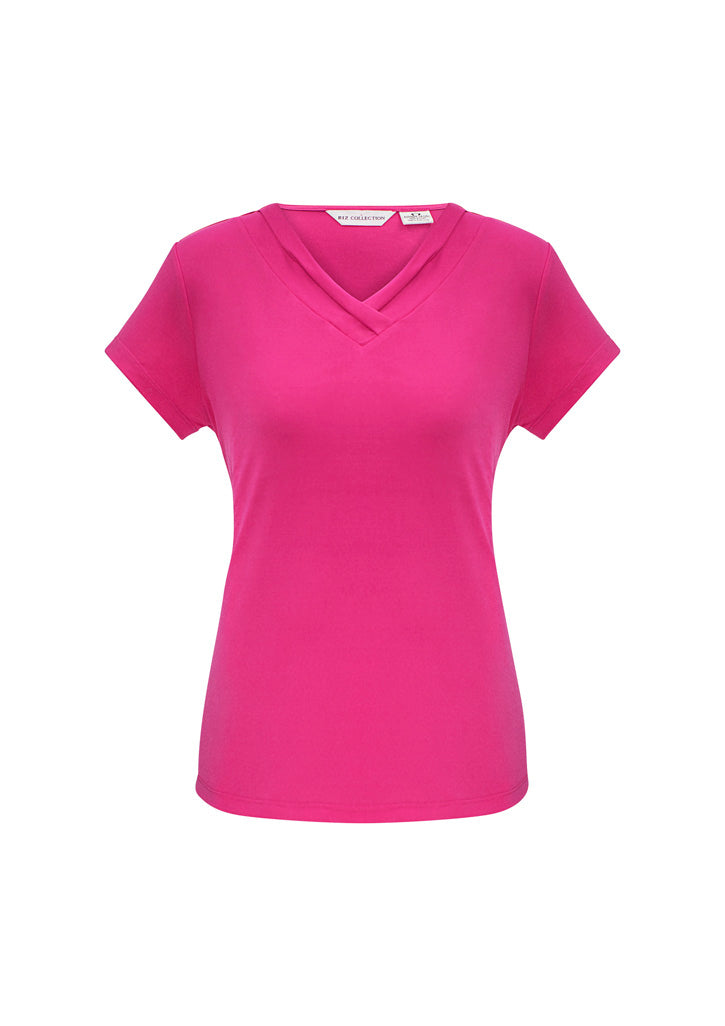 Womens Lana Short Sleeve Top - CAFEWEAR NZ - Fuchsia / 6