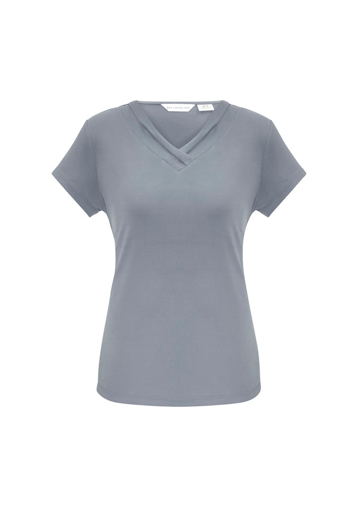 Womens Lana Short Sleeve Top - CAFEWEAR NZ - Silver / 6