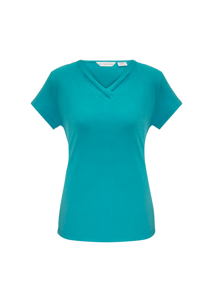 Womens Lana Short Sleeve Top - CAFEWEAR NZ - Turquoise / 6