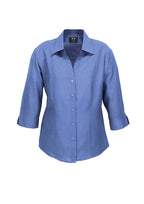 Womens Oasis 3/4 Sleeve Shirt - Mid Blue
