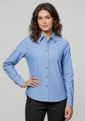 Womens Chambray Long Sleeve Shirt - Chambray Blue