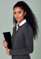 Womens 2-Way Zip Cardigan - CAFEWEAR NZ - Charcoal / S