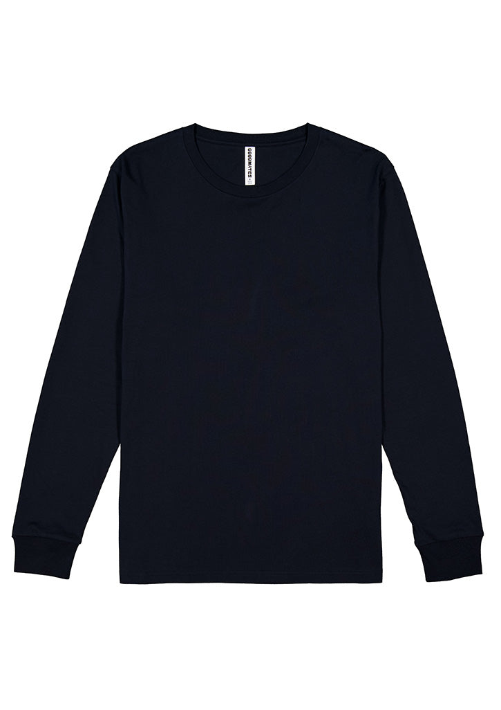 Basis Mens Long Sleeve Tee - Navy back