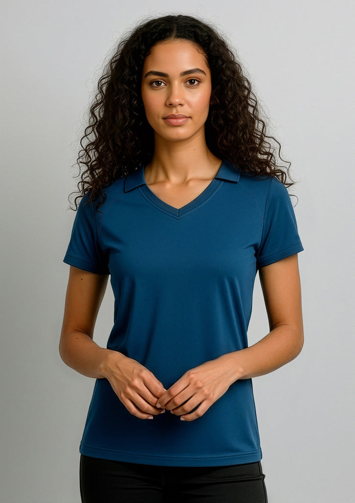 Womens Byron Short Sleeve Polo - Steel Blue