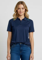Womens Academy Short Sleeve Polo - Navy/Teal
