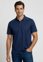 Mens Academy Short Sleeve Polo - Navy/Teal