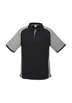 Mens Nitro Short Sleeve Polo - Black/Grey/White