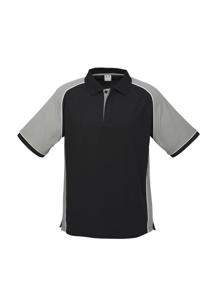 Mens Nitro Short Sleeve Polo - Black/Grey/White