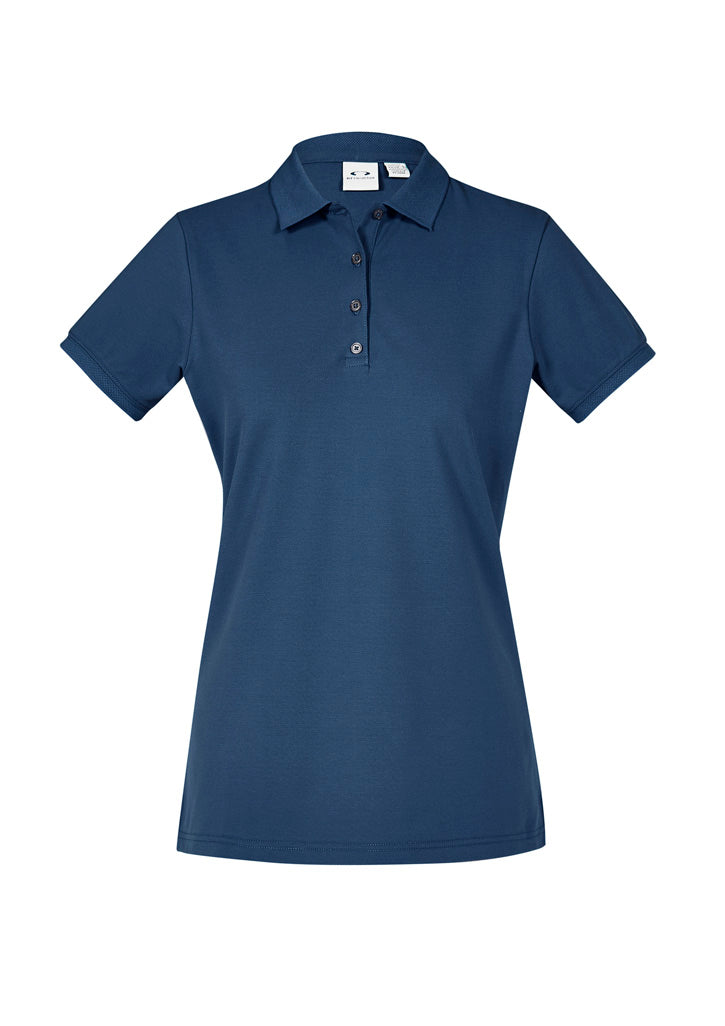 Womens City Short Sleeve Polo - Mineral Blue