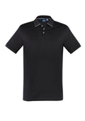 Mens Aston Short Sleeve Polo - Black/Silver Grey
