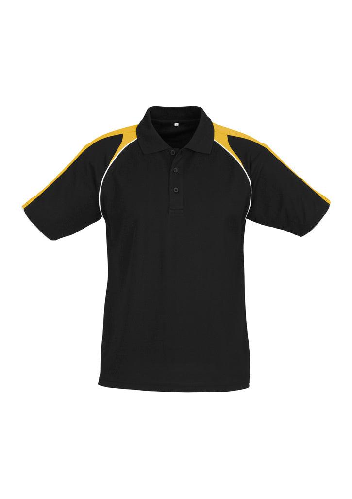 Mens Triton Short Sleeve Polo - Black/Gold/White